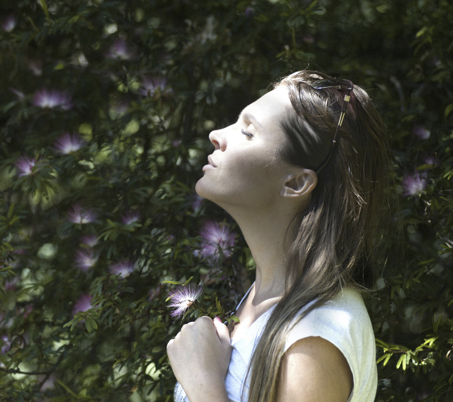 Woman breathing Woman breathing